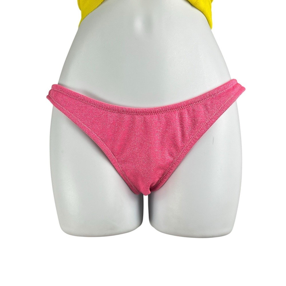 Triangl Bikini Bottoms Womens XL‎ Pink Sparkle Swimwear High Rise
